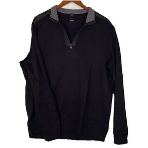 #230 Hugo Boss‎ Sidney Zip Neck Sweatshirt Size XXL